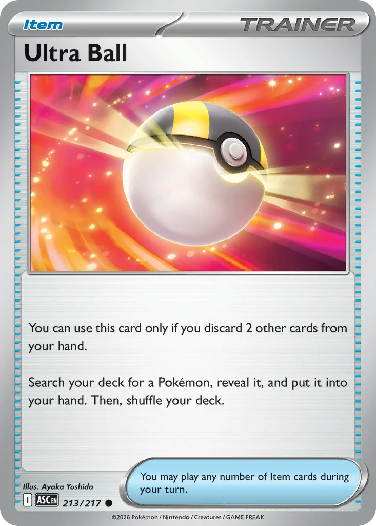 Ultra Ball Pokemon card from Ascended Heroes, card number 213