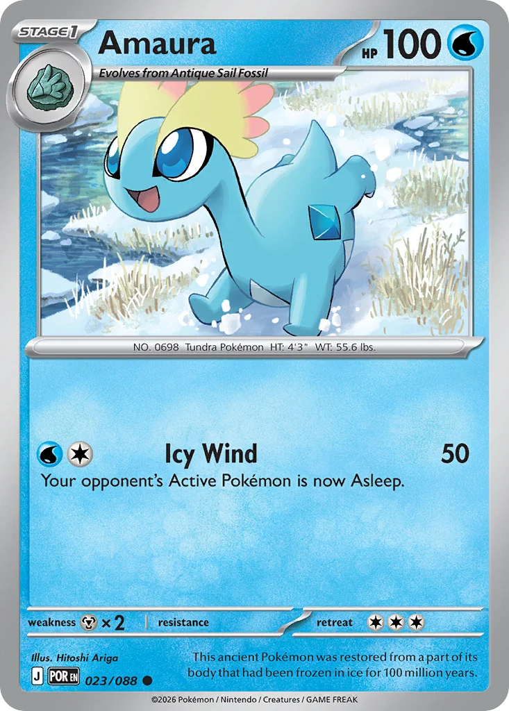Amaura Pokemon card from Perfect Order, card number 23