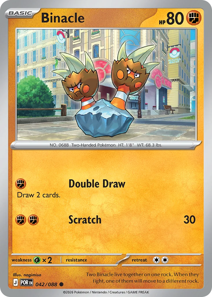 Binacle Pokemon card from Perfect Order, card number 42