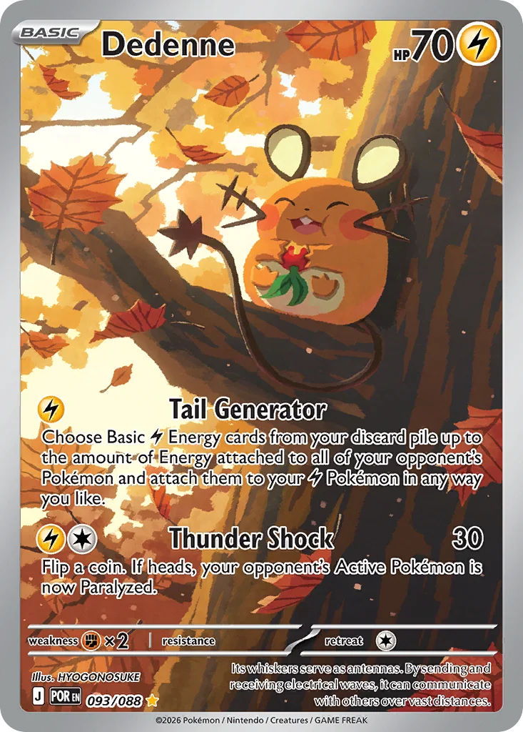 Dedenne Pokemon card from Perfect Order, card number 93