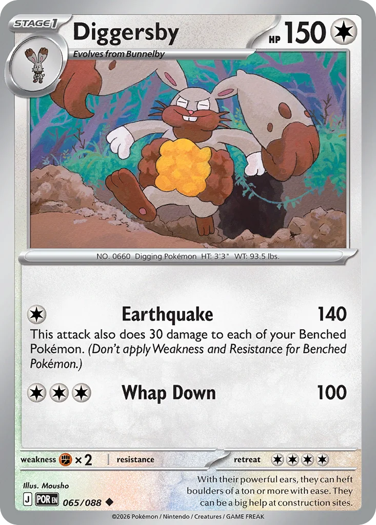 Diggersby Pokemon card from Perfect Order, card number 65