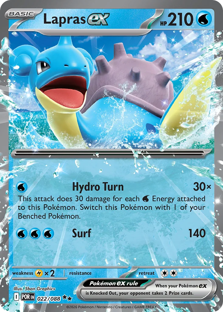 Lapras ex Pokemon card from Perfect Order, card number 22