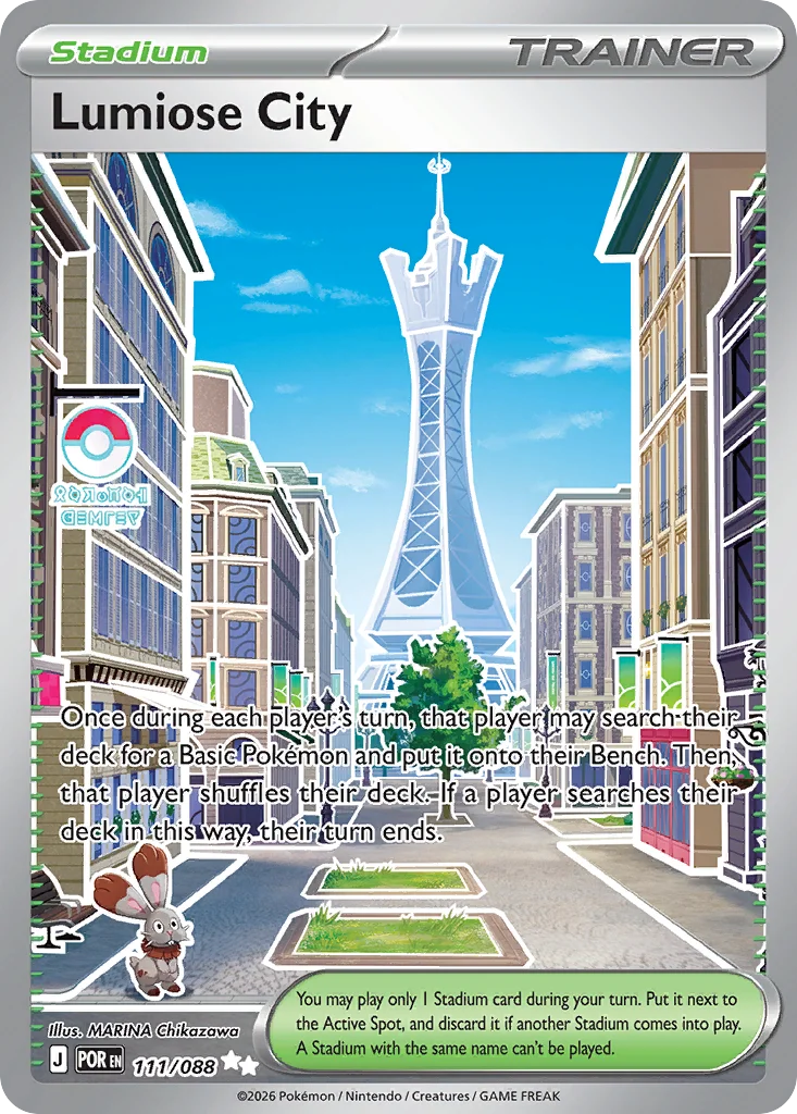Lumiose City Pokemon card from Perfect Order, card number 111