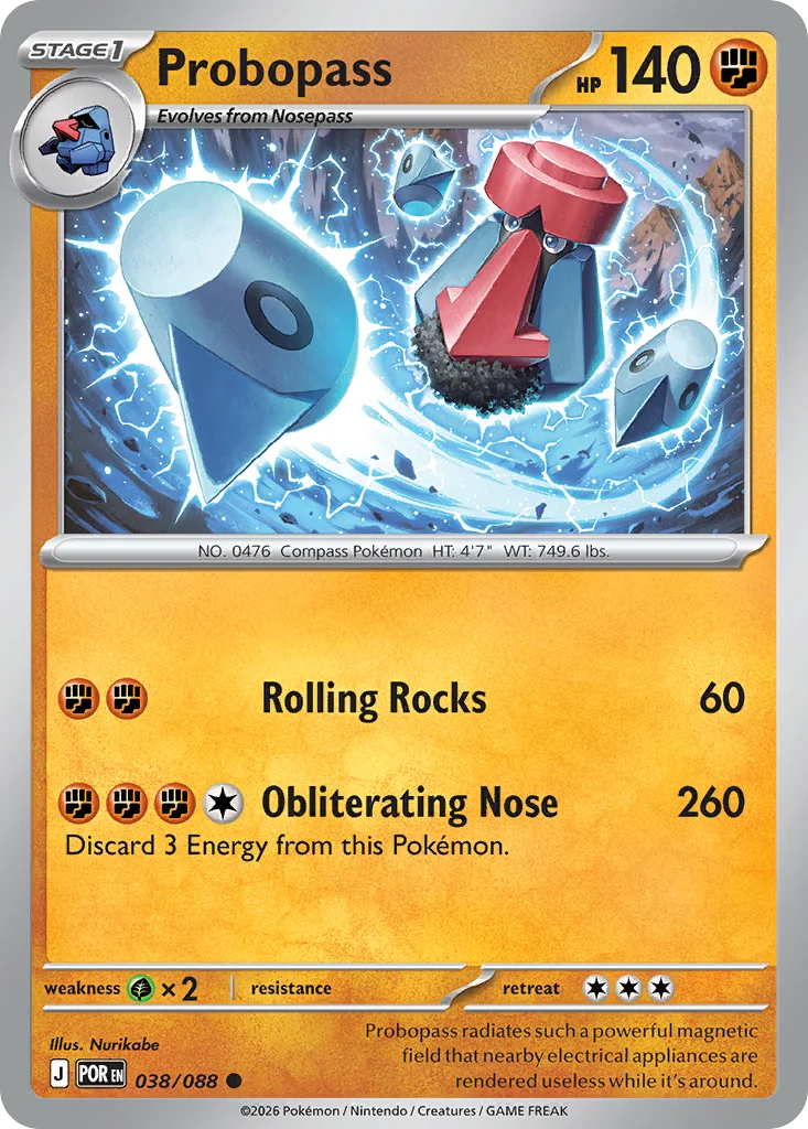 Probopass Pokemon card from Perfect Order, card number 38