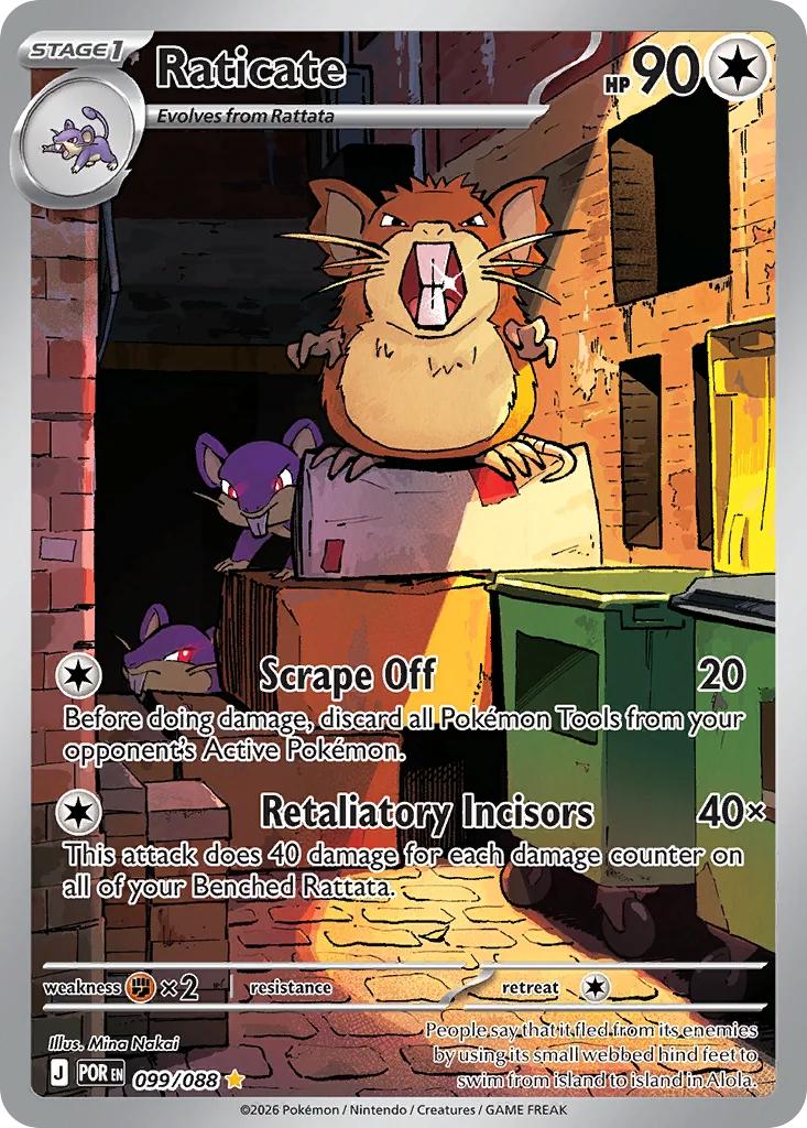 Raticate Pokemon card from Perfect Order, card number 99