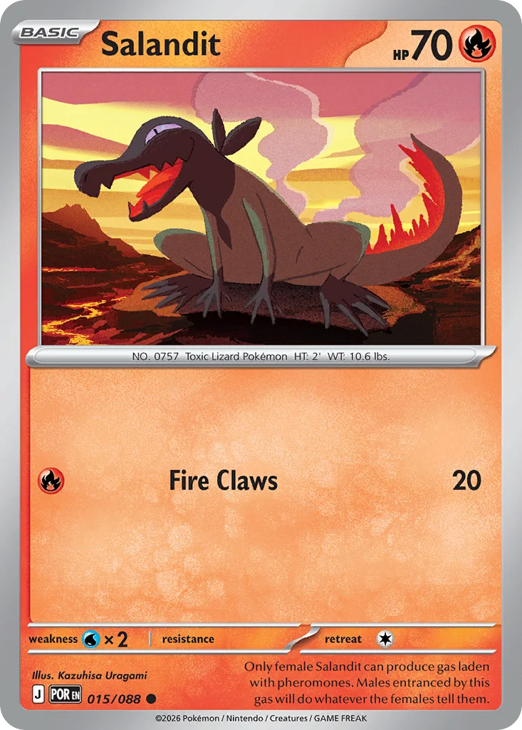 Salandit Pokemon card from Perfect Order, card number 15