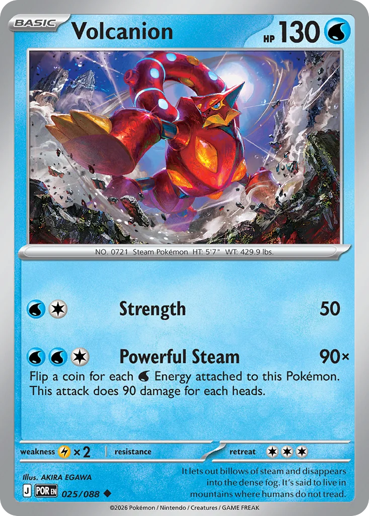 Volcanion Pokemon card from Perfect Order, card number 25