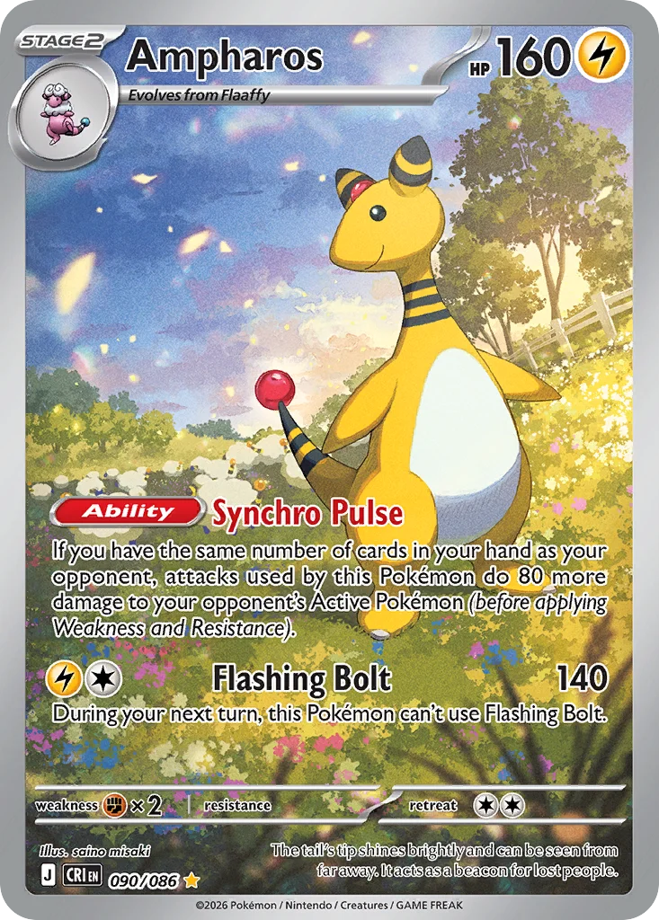 Ampharos Pokemon card from Chaos Rising, card number 90