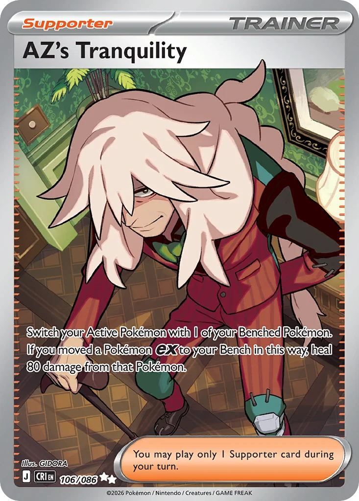 AZ's Tranquility Pokemon card from Chaos Rising, card number 106