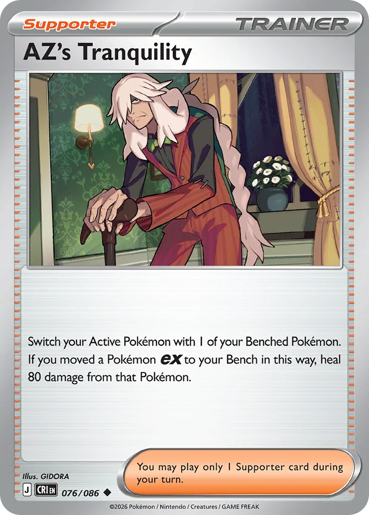 AZ's Tranquility Pokemon card from Chaos Rising, card number 76
