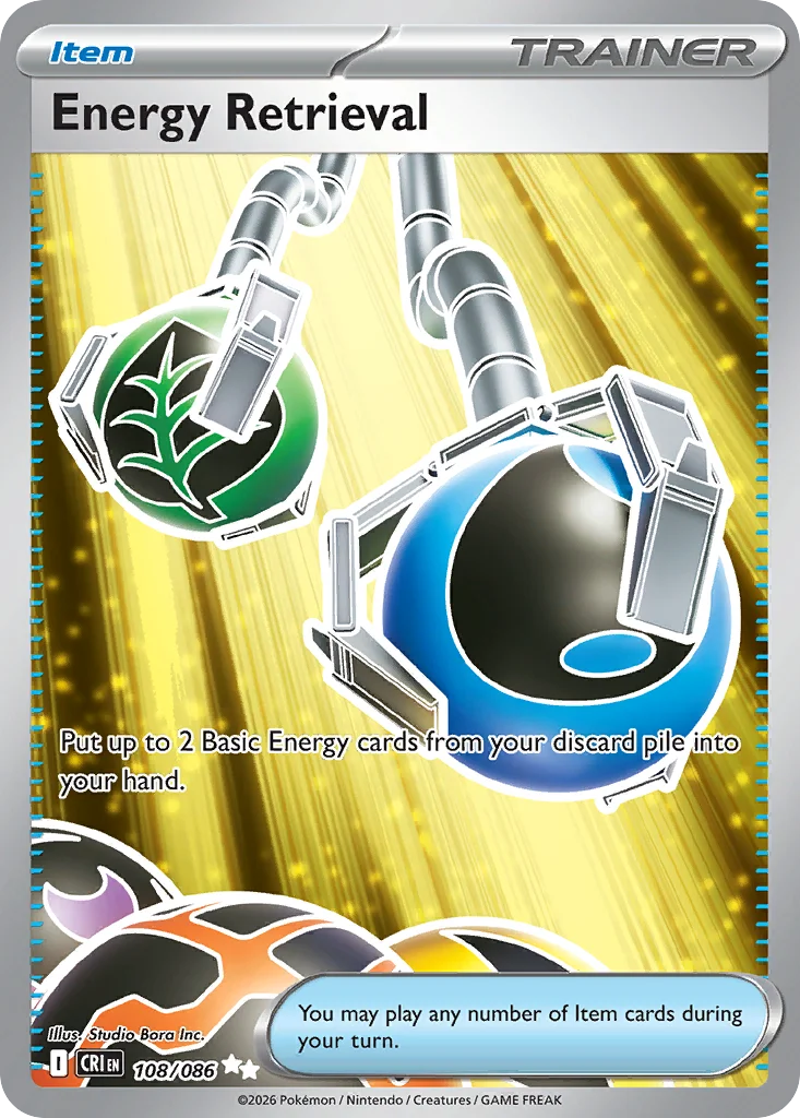 Energy Retrieval Pokemon card from Chaos Rising, card number 108