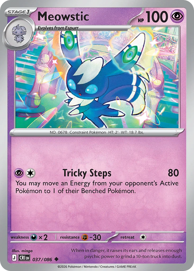 Meowstic Pokemon card from Chaos Rising, card number 37