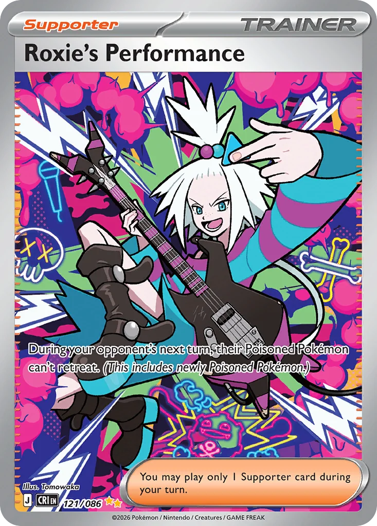 Roxie's Performance Pokemon card from Chaos Rising, card number 121