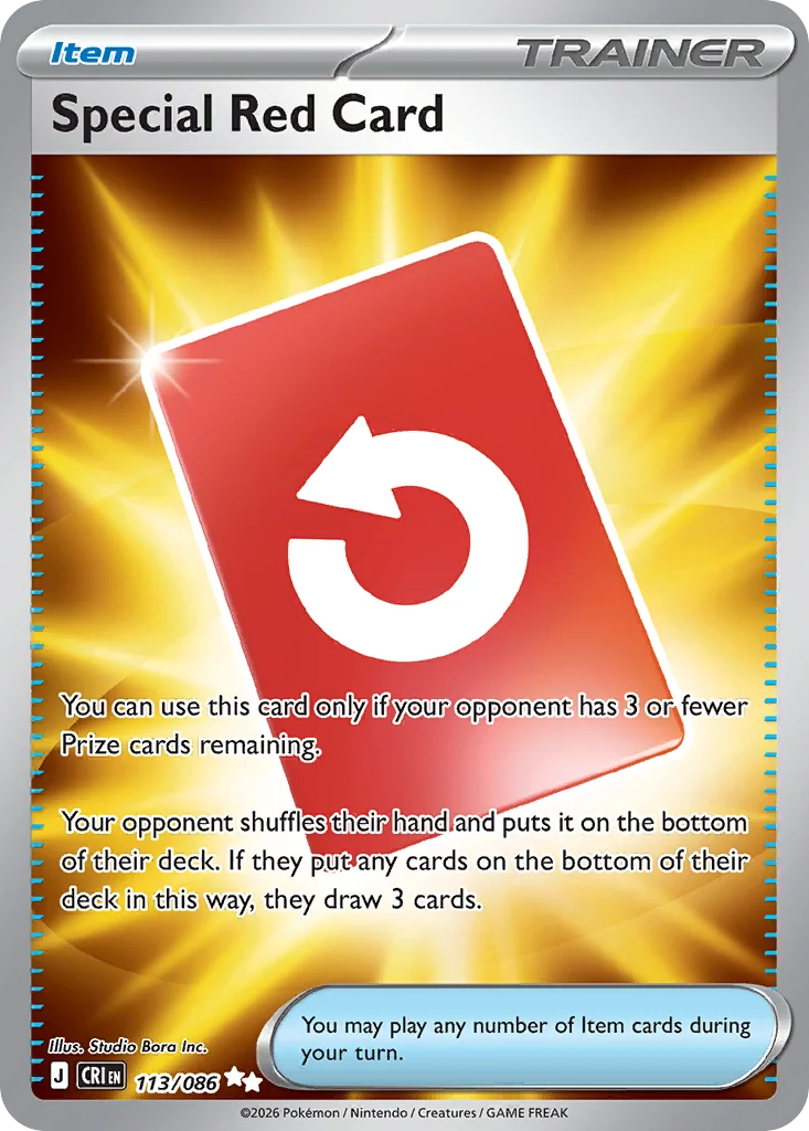 Special Red Card Pokemon card from Chaos Rising, card number 113