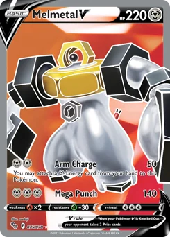 Melmetal V Pokemon card from Pokémon GO, card number 75