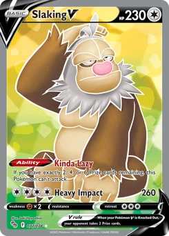 Slaking V Pokemon card from Pokémon GO, card number 77