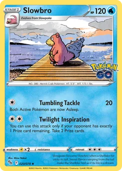 Slowbro Pokemon card from Pokémon GO, card number 20