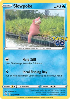 Slowpoke Pokemon card from Pokémon GO, card number 19