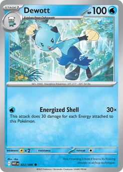 Dewott Pokemon card from White Flare, card number 22