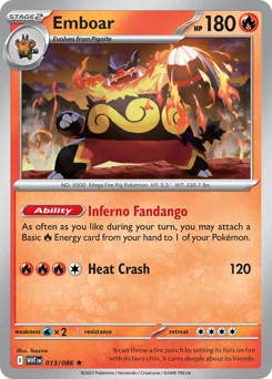 Emboar Pokemon card from White Flare, card number 13