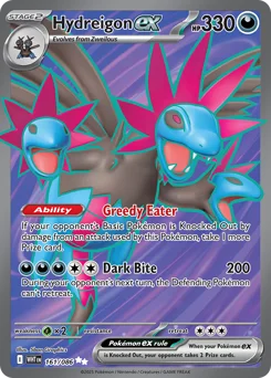 Hydreigon ex Pokemon card from White Flare, card number 161