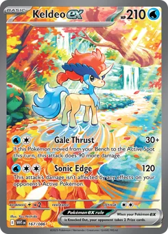 Keldeo ex Pokemon card from White Flare, card number 167