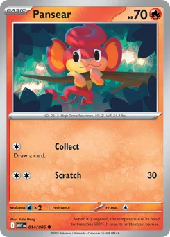 Pansear Pokemon card from White Flare, card number 14