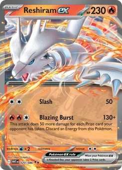 Reshiram ex Pokemon card from White Flare, card number 20