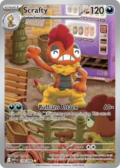 Scrafty Pokemon card from White Flare, card number 139