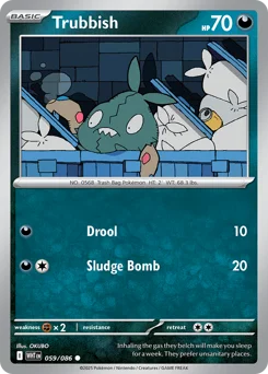 Trubbish Pokemon card from White Flare, card number 59