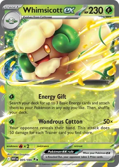 Whimsicott ex Pokemon card from White Flare, card number 5