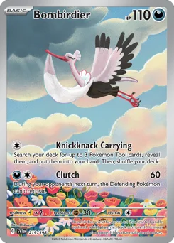 Bombirdier Pokemon card from Scarlet & Violet, card number 219
