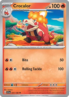 Crocalor Pokemon card from Scarlet & Violet, card number 37
