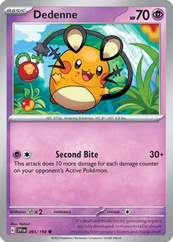 Dedenne Pokemon card from Scarlet & Violet, card number 95