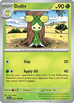 Dolliv Pokemon card from Scarlet & Violet, card number 22