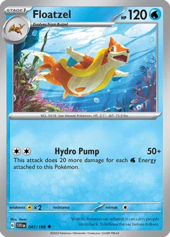 Floatzel Pokemon card from Scarlet & Violet, card number 47