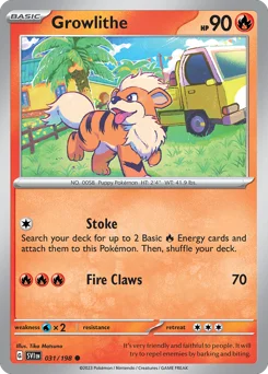 Growlithe Pokemon card from Scarlet & Violet, card number 31