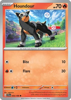 Houndour Pokemon card from Scarlet & Violet, card number 33