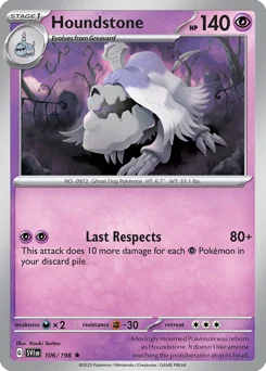 Houndstone Pokemon card from Scarlet & Violet, card number 106