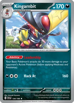 Kingambit Pokemon card from Scarlet & Violet, card number 134