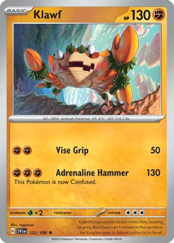 Klawf Pokemon card from Scarlet & Violet, card number 122