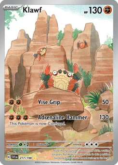 Klawf Pokemon card from Scarlet & Violet, card number 217