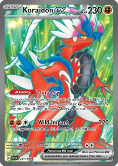 Koraidon ex Pokemon card from Scarlet & Violet, card number 231