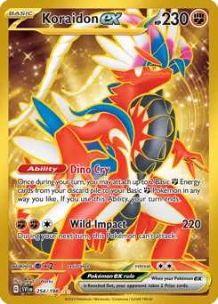 Koraidon ex Pokemon card from Scarlet & Violet, card number 254
