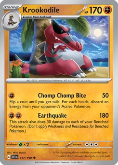 Krookodile Pokemon card from Scarlet & Violet, card number 117