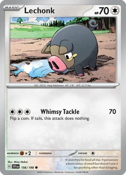 Lechonk Pokemon card from Scarlet & Violet, card number 156