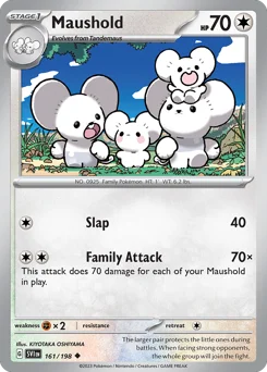 Maushold Pokemon card from Scarlet & Violet, card number 161