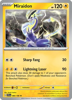 Miraidon Pokemon card from Scarlet & Violet, card number 80