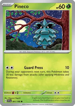 Pineco Pokemon card from Scarlet & Violet, card number 1