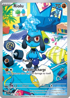 Riolu Pokemon card from Scarlet & Violet, card number 215